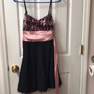 Black and pink dress
